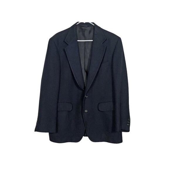 Nordstrom Loro Piana Sport Coat 2 Button Navy Camel Hair Wool Herringbone 41R - Picture 1 of 9